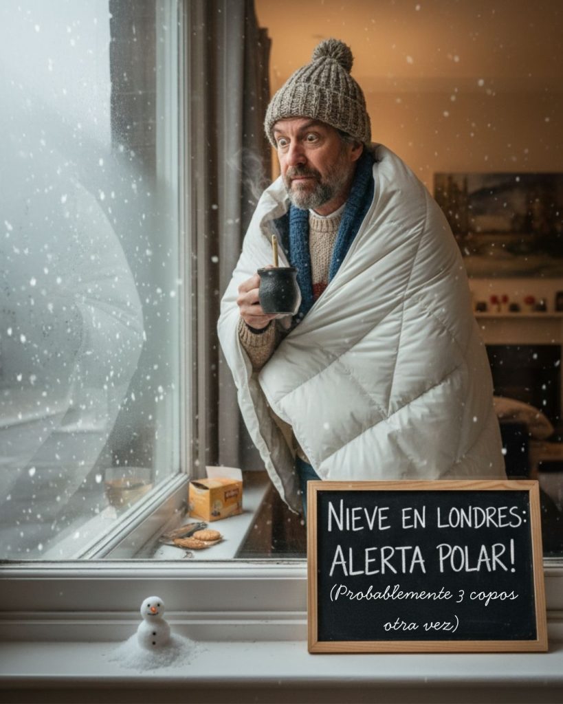 nieve en Londres enero 2026