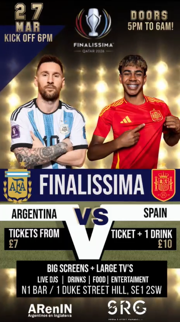 Finalissima 2026 - Argentina V Spain - N1 Bar - London