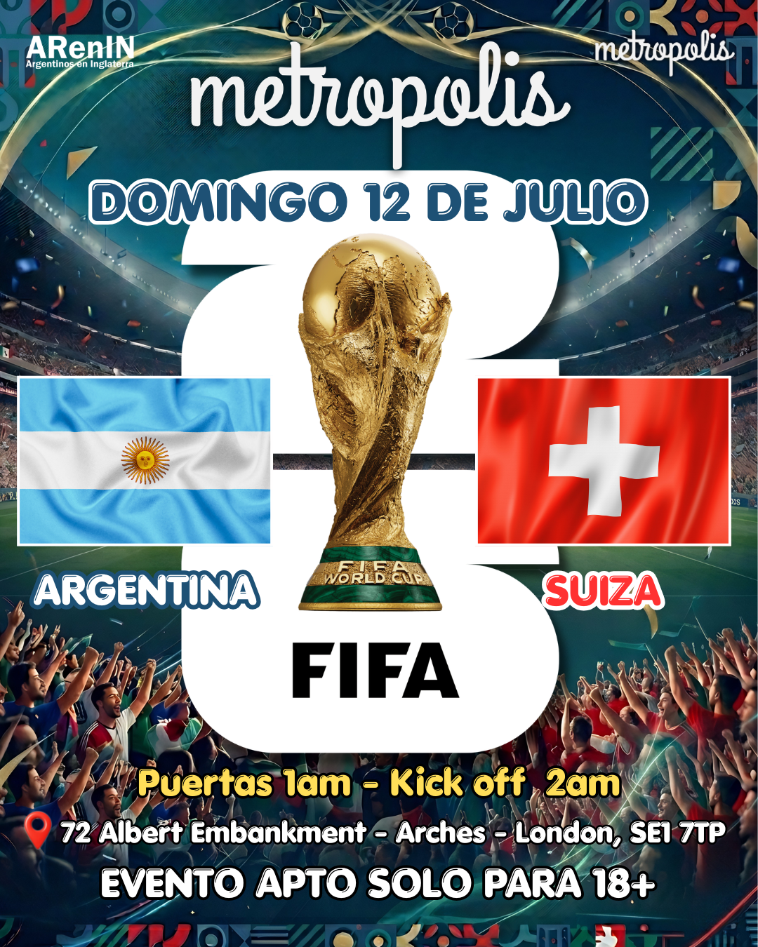 Argentina Vs Suiza en Londres